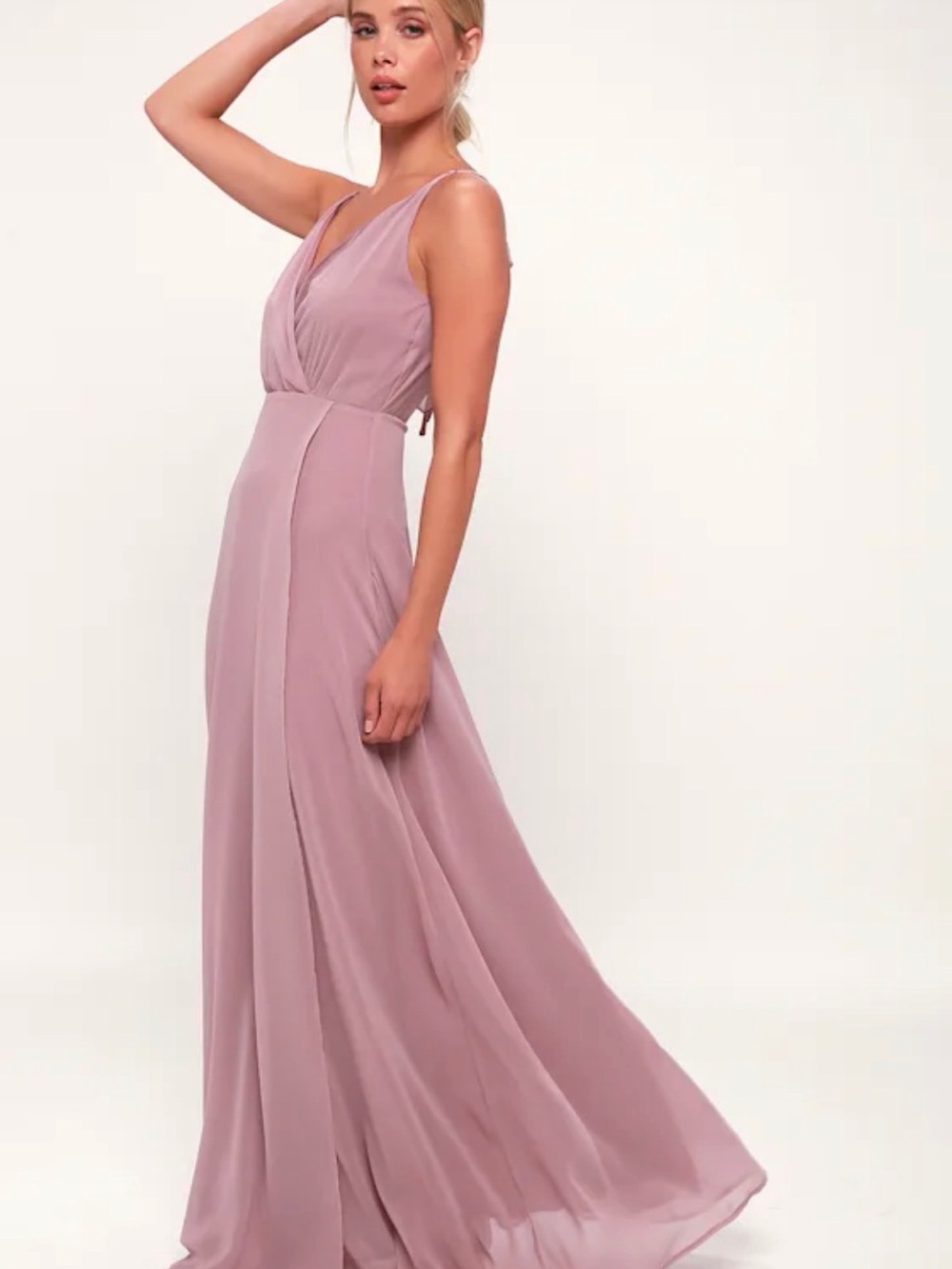 LuLu’s You've Got the Love Dusty Lavender Backless Maxi Dress